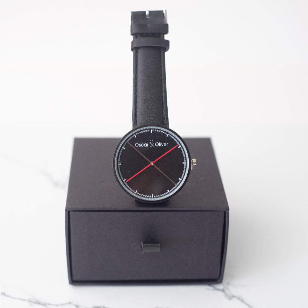 Classic Black Watch on watch box